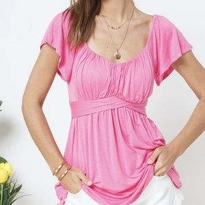 NWT! Casual Back Tie Babydoll Jersey Top